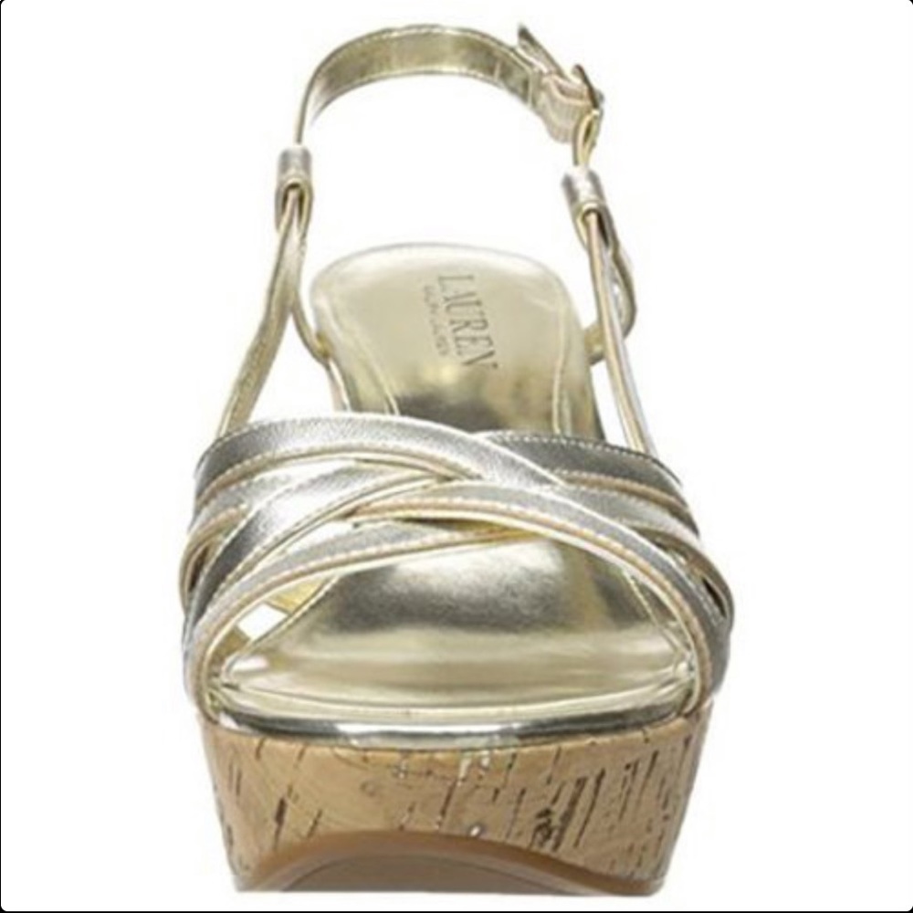 Ralph Lauren Quaylin Leather Wedge Sandals sz 7